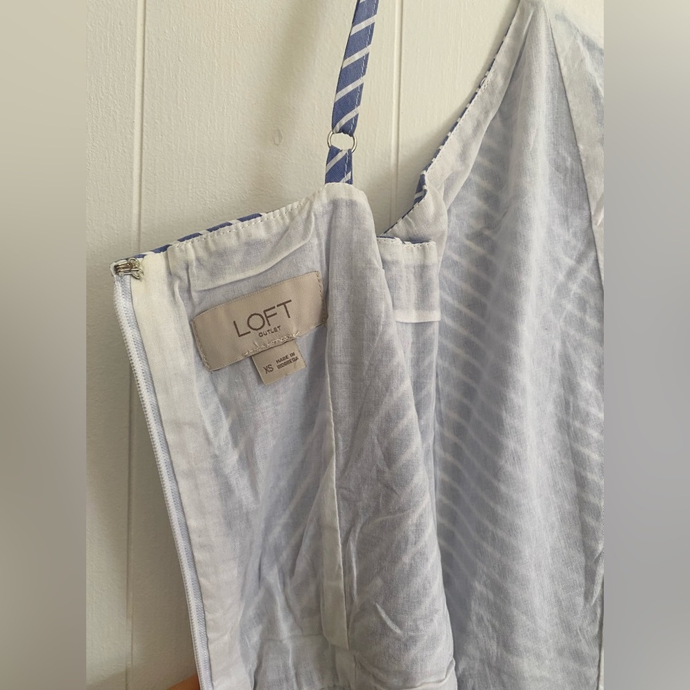 LOFT Blue and White Striped Maxi Dress - Picture 7 of 9